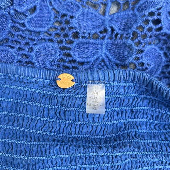 Blue Bandeau top with straps - Picture 2 of 4